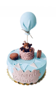 Tort na Chrzest dla chłopca, balon z misiem