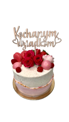 Tort na Dzień Babci i Dziadka z żywymi kwiatami