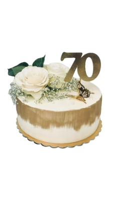 Klasyczny tort z żywymi kwiatami