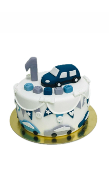 Tort na roczek dla chłopca samochodzik