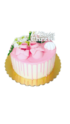 Tort na Chrzest z bucikami dla dziewczynki