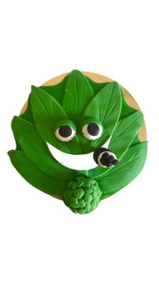 Tort liść marihuany 2D